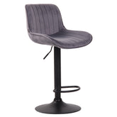 Barhocker Lentini Samt schwarz - dunkelgrau by Dropshipping-Europe – Barhocker
