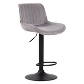 Barhocker Lentini Samt schwarz - grau by Dropshipping-Europe – Barhocker