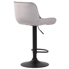 Barhocker Lentini Samt schwarz - grau