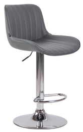 Barhocker Lentini Kunstleder chrom - grau