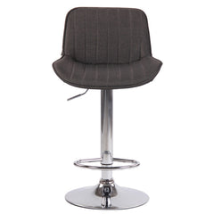 Barhocker Lentini Stoff chrom - dunkelgrau