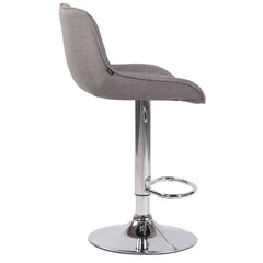 Barhocker Lentini Stoff chrom - grau