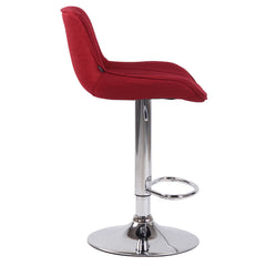 Barhocker Lentini Stoff chrom - rot