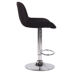 Barhocker Lentini Stoff chrom - schwarz