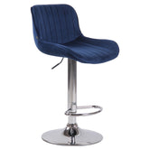 Barhocker Lentini Samt chrom - blau
