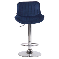 Barhocker Lentini Samt chrom - blau