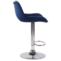 Barhocker Lentini Samt chrom - blau