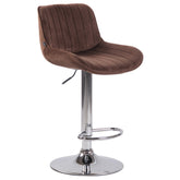 Barhocker Lentini Samt chrom - braun