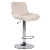 Barhocker Lentini Samt chrom - creme