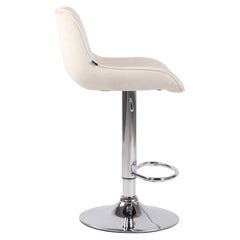 Barhocker Lentini Samt chrom - creme