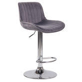 Barhocker Lentini Samt chrom - dunkelgrau