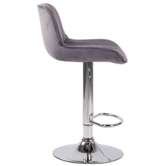 Barhocker Lentini Samt chrom - dunkelgrau