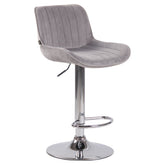 Barhocker Lentini Samt chrom - grau by Dropshipping-Europe – Barhocker