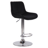 Barhocker Lentini Samt chrom - schwarz by Dropshipping-Europe – Barhocker