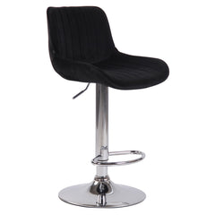 Barhocker Lentini Samt chrom - schwarz