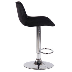 Barhocker Lentini Samt chrom - schwarz