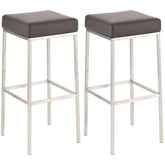 2er Set Barhocker Montreal 80 Kunstleder edelstahl - braun