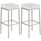 2er Set Barhocker Montreal 85 Kunstleder edelstahl - weiß