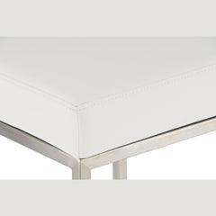 2er Set Barhocker Montreal 85 Kunstleder edelstahl - weiß