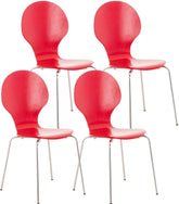 4er Set Besucherstuhl Diego - rot