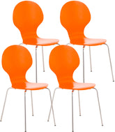 4er Set Besucherstuhl Diego - orange