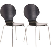 Set di 2 sedie da riunione Diego nere, impilabili, dal design classico e versatile, perfette per ogni ambiente lavorativo.