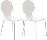 Set di 2 sedie da riunione Diego bianche, impilabili e dal design classico, ideali per uffici e eventi.