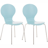 Set di 2 sedie da riunioni impilabili Diego in color hellblau, design classico ideale per ogni ambiente.
