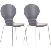 Set di 2 sedie da riunioni impilabili Diego in grigio, design classico ideale per uffici e spazi di lavoro.