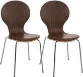 Set di 2 sedie da riunioni Diego in noce, design classico e impilabile, perfette per uffici e spazi di lavoro.