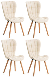 4er Set Esszimmerstuhl Elda Kunstleder - creme