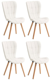4er Set Esszimmerstuhl Elda Kunstleder - weiß