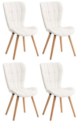 4er Set Esszimmerstuhl Elda Kunstleder - weiß