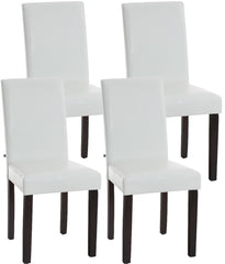 4er Set Esszimmerstuhl Ina dunkelbraun - weiß