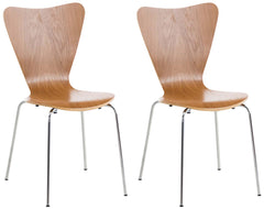 Set di due sedie visitatore Calisto in legno di quercia, perfette per sale d'aspetto ed eventi, design elegante e funzionale.