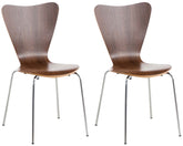 Set di due sedie visitatore Calisto in legno di noce, perfette per sale d'aspetto e eventi. Design elegante e funzionale.