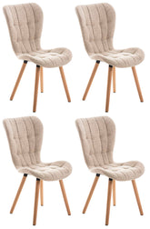 4er Set Stuhl Elda Stoff natura - creme