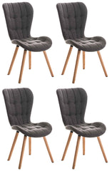 4er Set Stuhl Elda Stoff natura - hellgrau