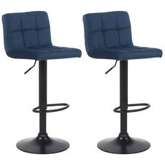 2er Set Barhocker Feni Samt - blau