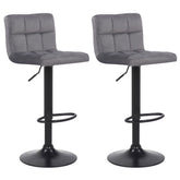 2er Set Barhocker Feni Samt - grau