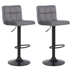 2er Set Barhocker Feni Samt - grau