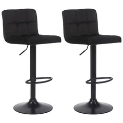 2er Set Barhocker Feni Samt - schwarz by Dropshipping-Europe – Barhocker