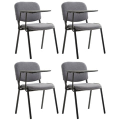 4er Set Stühle Ken mit Klapptisch Stoff - grau