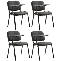 4er Set Stühle Ken mit Klapptisch Kunstleder - schwarz