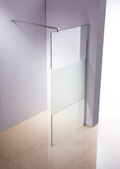 Duschabtrennung 140x200x100cm rund halb gefrostet - halbmilchglas