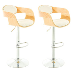 2er Set Barhocker Kingston C Kunstleder - natura/weiß