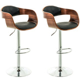 2er Set Barhocker Kingston C Kunstleder - walnuss/schwarz by Dropshipping-Europe – Barhocker