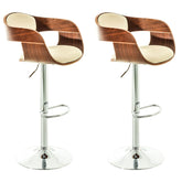 2er Set Barhocker Kingston C Kunstleder - walnuss/creme by Dropshipping-Europe – Barhocker