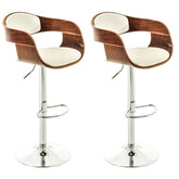2er Set Barhocker Kingston C Kunstleder - walnuss/weiß by Dropshipping-Europe – Barhocker