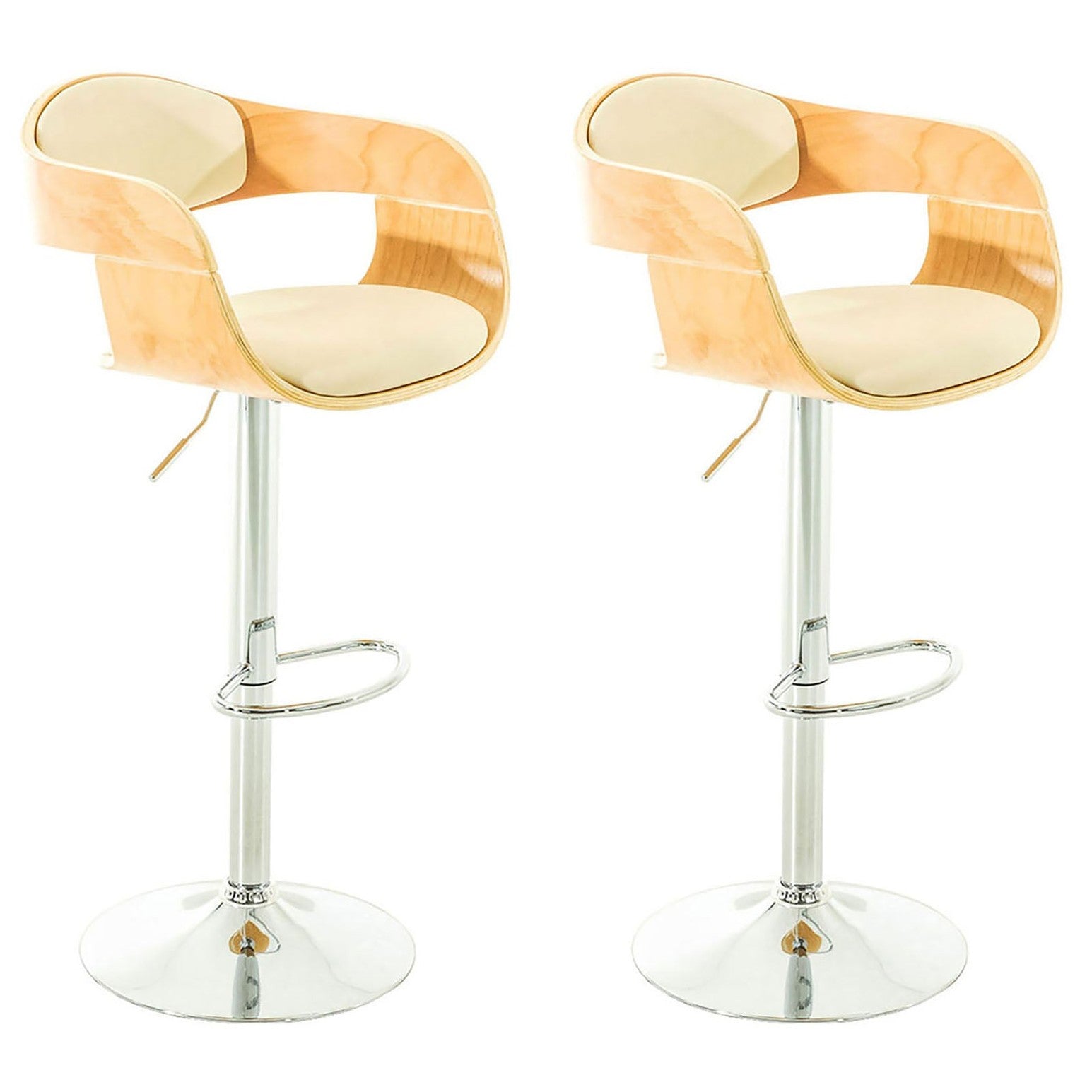 2er Set Barhocker Kingston C Kunstleder - natura/creme by Dropshipping-Europe – Barhocker